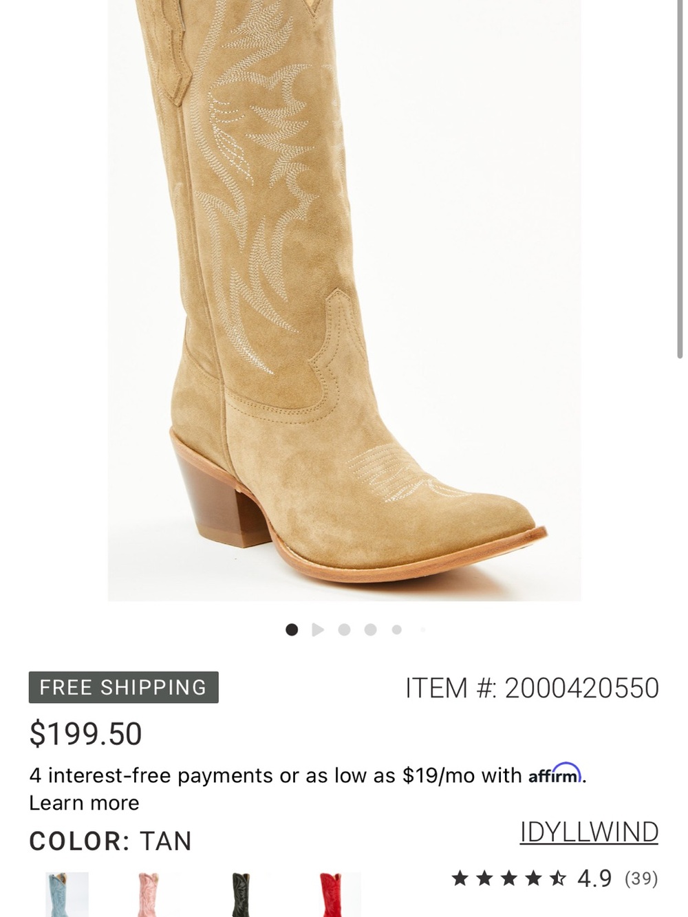 Idyllwind Tan Suede Over-the-Knee Western Boot